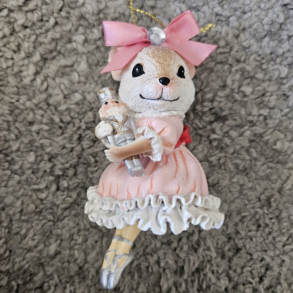 Pink Ballerina Animal Ornament